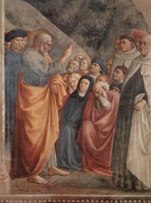 Masolino da Panicale, La predica di S.Pietro