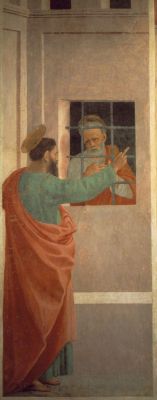 Filippino Lippi, S.Pietro visitato in carcere da S.Paolo