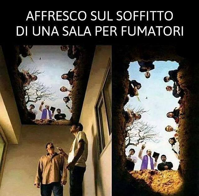 affresco soffitto stanza fumatori