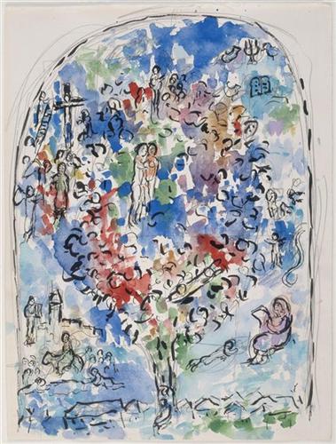 chagall albero pace schizzo