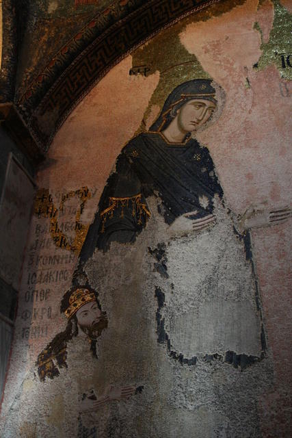 San Salvatore in Chora, endonartece, Deesis con Maria ed Isacco Comneno, figlio di Alessio I Comneno