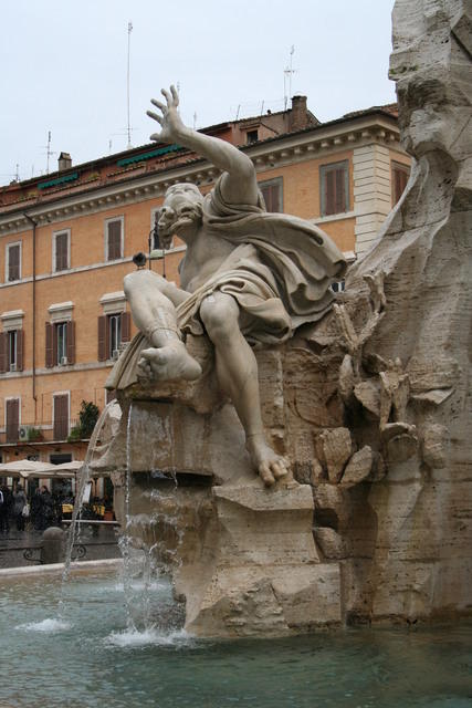Gian Lorenzo Bernini, piazza Navona, Fontana dei quattro fiumi, il Rio della Plata (clicca per la spiegazione)