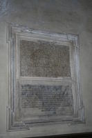 Iscrizione che ricorda la relalizzazione del mosaico ai tempi di papa Agatone, nell'anno del Concilio Costantinopolitano III