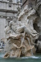 Gian Lorenzo Bernini, piazza Navona, Fontana dei quattro fiumi, il Gange (clicca per la spiegazione)
