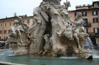 Gian Lorenzo Bernini, piazza Navona, Fontana dei quattro fiumi, il Danubio (clicca per la spiegazione)